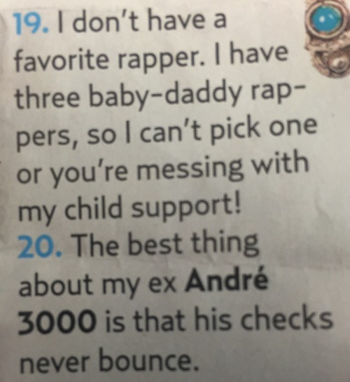 cocaineforstrippers:  Erykah Badu got me dyin’ reading this article in US Weekly.