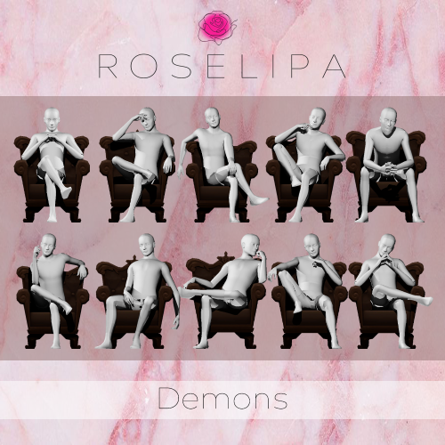 roselipaofficial:roselipaofficial:  [ROSELIPA] Demons About this pose packIn Game Pose♥  