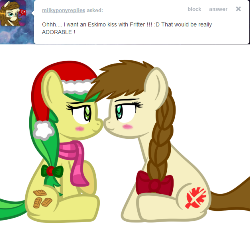 milkyponyreplies:  OMG !!!!! Why haven’t I seen this before!?! It’s just BEAUTIFUL !!!! <3 <3 <3 We look just ADORABLE !!!!! OMG <3 !! Thank you sweetie Fritter, you’re AWESOME !  D'aww <3