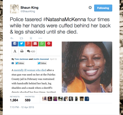 hersheywrites:  culturedcuriousity:  Story from Washington PostShe should’ve just quoted her rights to the police.  She should’ve just asked them questions.  I hate when I see white people say that shit as if that is gonna solve all these problems