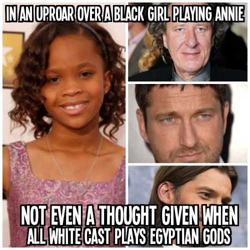 jawnsbejawnin:  I see you white tumblr……  if you bitched over Quvenzhané Wallis, but aren’t upset about  Gerard Butler as Set, a god of desert, storms and foreigners in ancient Egyptian religion. Nikolaj Coster-Waldau as Horus, a god of the