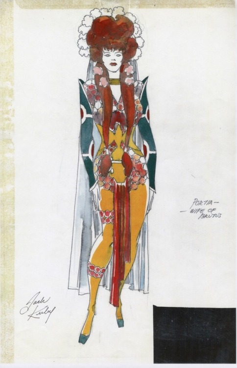 talesfromweirdland:Costume designs by Jack Kirby for a 1969 performance of Shakespeare’s JULIUS CEAS