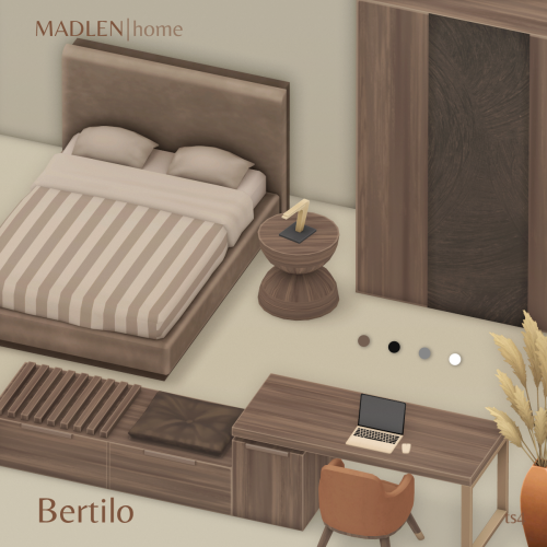 madlensims: Bertilo Bedroom SetBringing naturalness to your sleeping area with soft, contemporary de