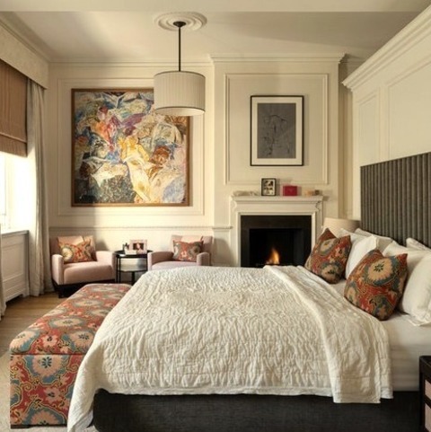 Transitional Bedroom London An Illustration Of A Large Transitional Master Bedroom Design With A Medium-toned