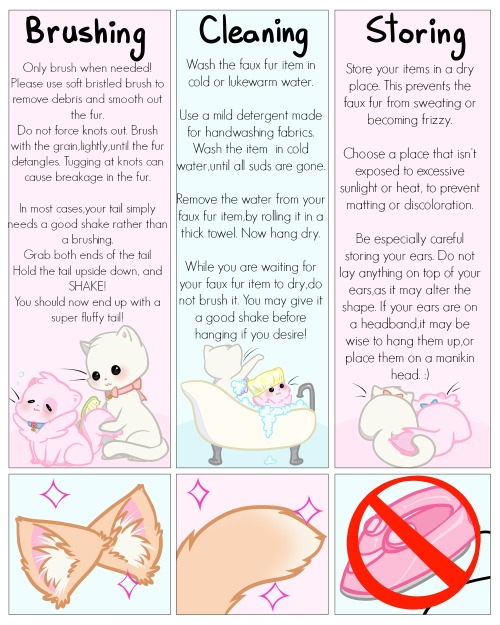 kittensplaypenshop:  How to care for your faux fur items! <3 