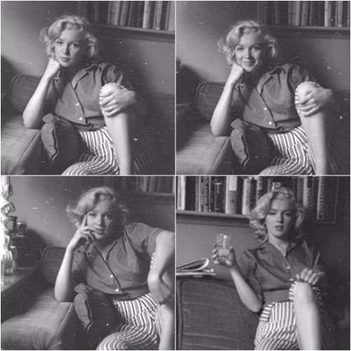 marilynmonroevideoarchives: Marilyn Monroe at home 1953. Taken by Milton Greene