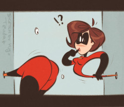Helen Parr - Glory Days - Cartoony Pinup Sketchlate Night Quicky With Mrs Incredible