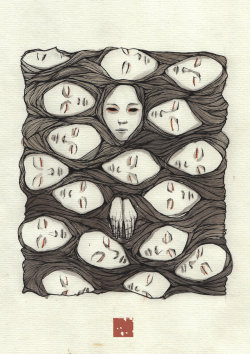 redlipstickresurrected:  N0tisme aka Vu Tuan Anh (Ho Chi Minh City, Vietnam) - Pinched, 2012   Drawings: Ink, Watercolors on Canson Paper 