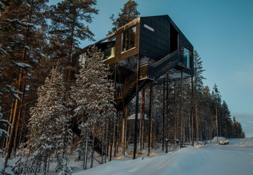 thedesigndome: Floating Hotel with a Scenic View of the Aurora Borealis A floating bungalow nestled 