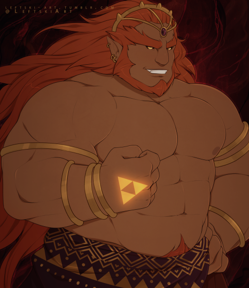 leftski-art: redraw of my old rehydrated Ganondorf pic to help cope with the botw 2 delay
