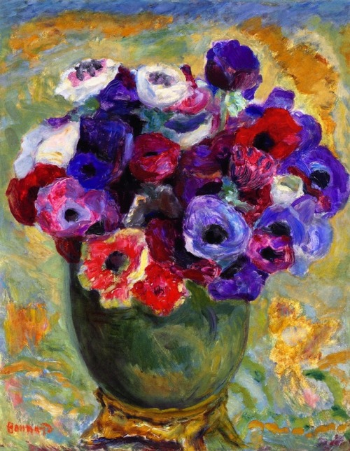 Pierre Bonnard, Anemones, 1917, Oil on board on cradled panel, 41,3 x 32,4 cm, Private Collection