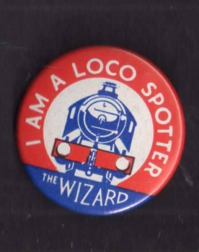 1930′s train spotting badge issued by British comic, The Wizard