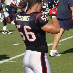 seasontix:  #nfl #footballplayer #texans #insidelinebacker Brian Cushing, 6’3”, 255 lbs. #houstontexans #football  #trainingcamp #hunk #stud #butt #jockstrap #jock (at Texans Training Camp)