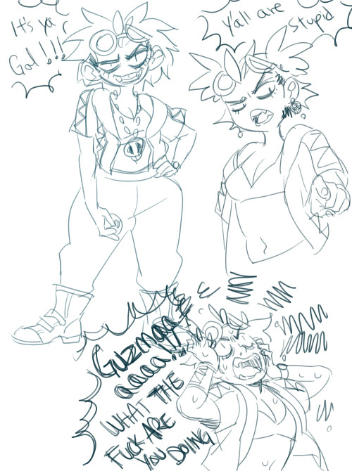 mistawolfie: It’s ya gal Guzma! Because…I haven’t seen one yet so…her tiddies are on the smaller side so she pushes them up…but she tall…and beaut…  < |D’‘‘