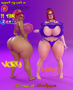 supertitoblog:  Thank you guys for your support. This is the set for December of Heley n VickyFor this month I was just going to use Vicky, but then I decided to add Heley too because the are best friends. Kayla would had been too because they are all