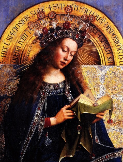 Madonna from the Ghent Altarpiece by Jan van Eyck, 1432.Madonna vom Genter Altar von Jan van Eyck, 1