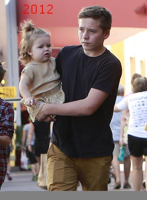 famille-de-sport:  Au fil du temps frère/soeur : Brooklyn &amp; Harper Beckham