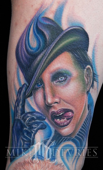 Manson tattoo by Mike Devries