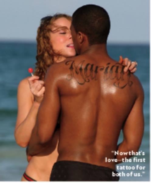 Mariah’s prolly thinkin like “hes such a fuckin idiot. id never get a tattoo on my back that big”