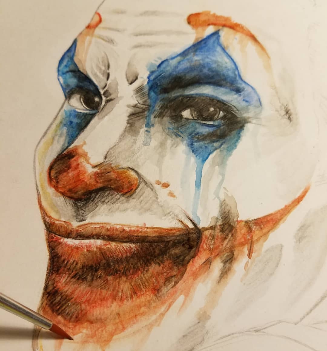 Morning friends, literally putting make up on this bad boy 🤩 Tomorrow is day 1 of @baltimorecomiccon , come stop by the #artistalley Table A205! I’m open for new #commissions , so I’m down to hear your ideas and make them happen! #wip #joker...