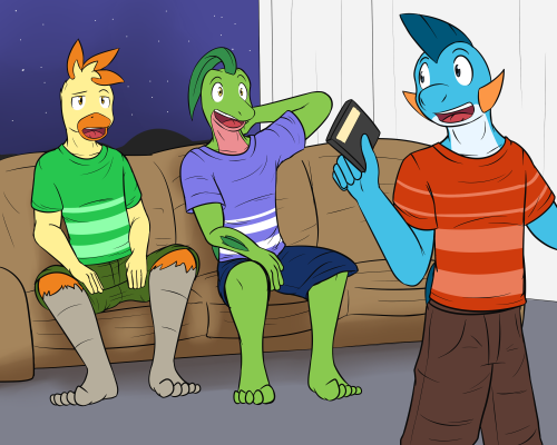 &ldquo;Movie Night!&rdquo; Gao exclaimed as he jumped off the couch.  He had invited so