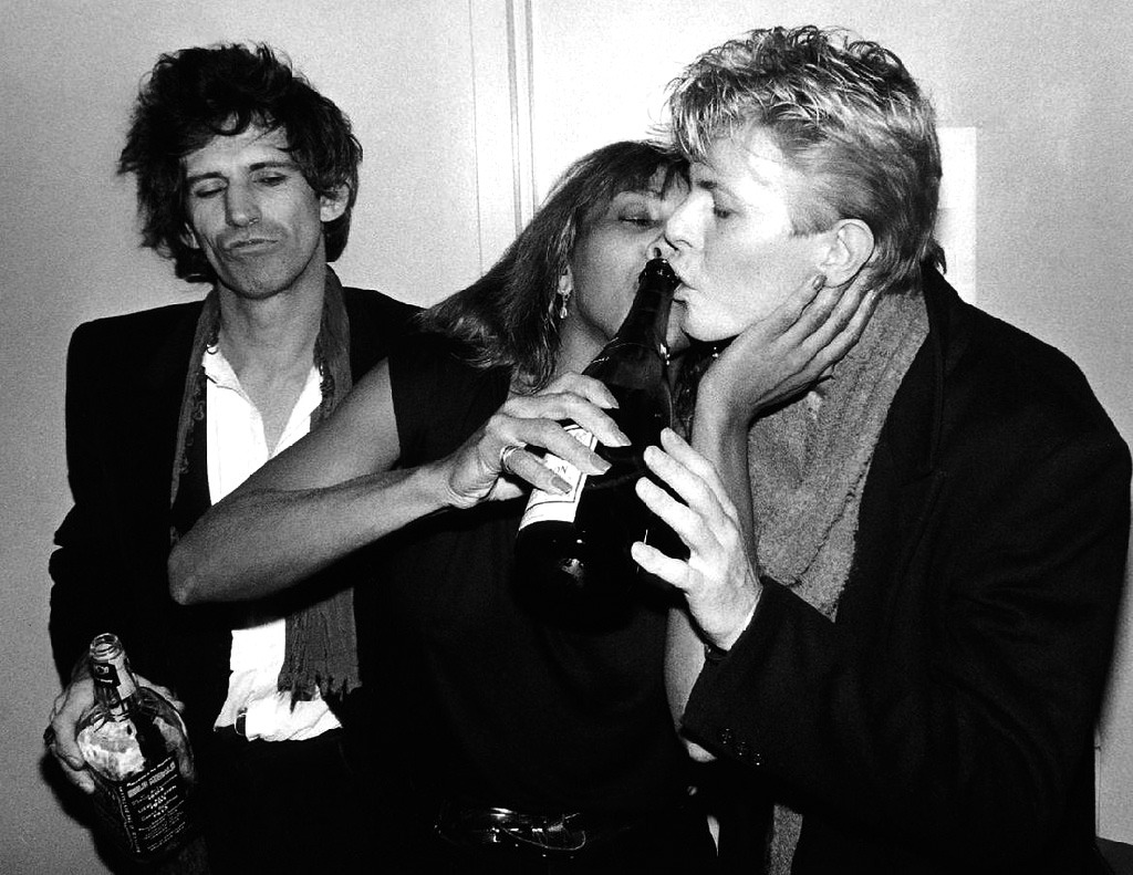 meow-retrogasm:   Keith Richards, Tina Turner and  David Bowie  photographed by