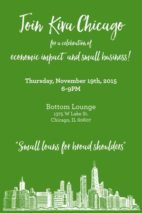 Hey Chicago! Join @kiva Chicago for a celebration of economic impact and small business. RSVP here. 