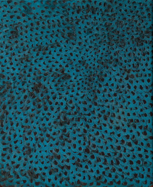 Yayoi Kusama, Nets Blue 1960signed, titled, inscribed and dated ‘KUSAMA 1960 NETS BLUE’ (on the reve