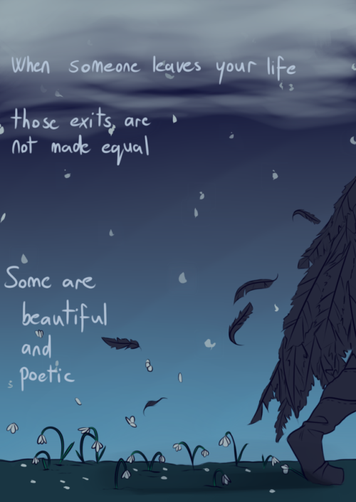 cary-atherton-art:farewell[ID: a series of illustrations with text. The first is of Vax, almost enti