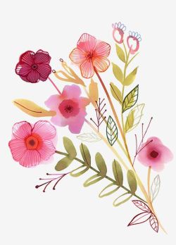 bellasecretgarden:Margaret Berg Art: Pink Blooms