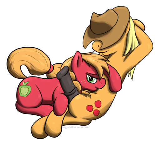 Applejack and Lil’ Mac I did the sketch for this at 3am after eating pancakes.