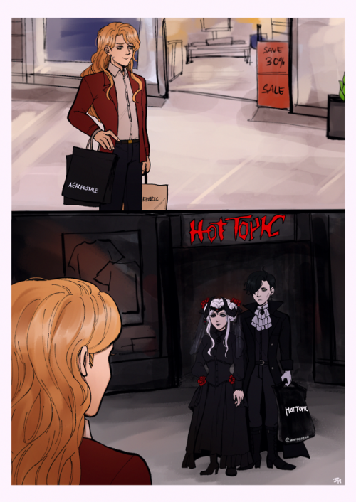 eriaxis:“ferdinand standing outside of a hot topic with  his aeropostale bags waiting for edelgard a