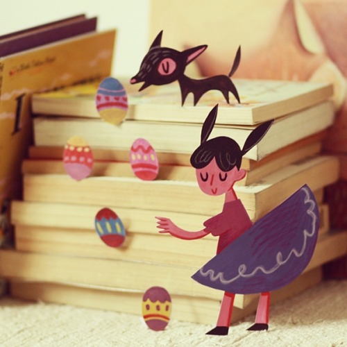 blokmagnaye:  Had a little fun with cut outs today. Happy Easter! 