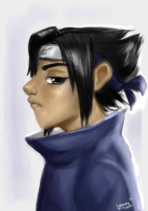 Here’s a side-view portrait of Sasuke that I did back in September. Didn’t get to upload it then. Dr