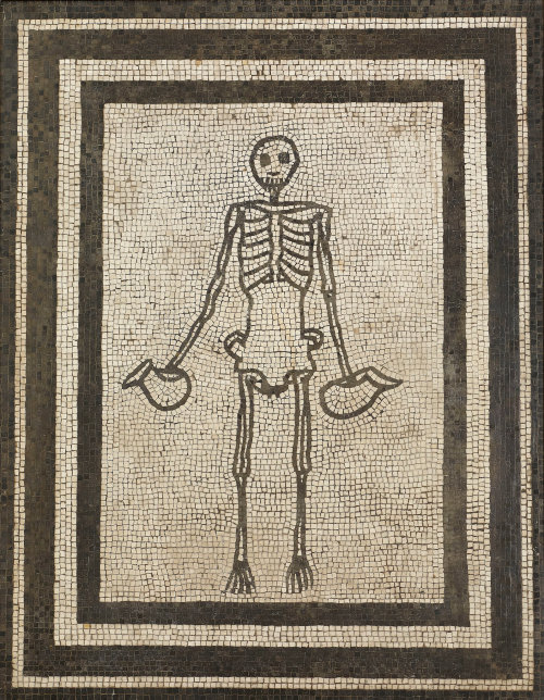 centuriespast:A floor mosaic from the dining room of a Pompeii home. In Roman culture, the act of ea