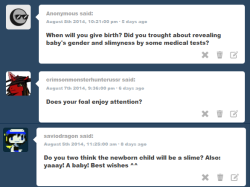 askshinytheslime:  Shiny: And i knooow… i should go sleep.  conscious baby in mommy belly? why not?   Wat XD