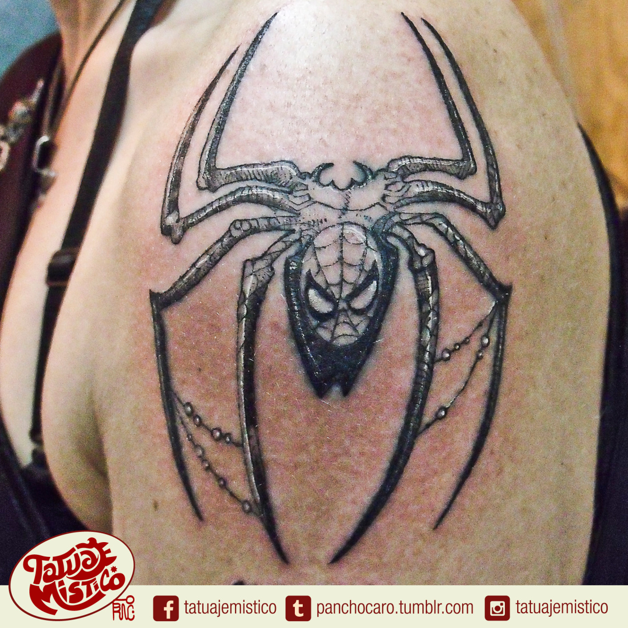 Tatuaje Místico — Tatuaje: Araña Spiderman Materiales: Tintas: Zuper...