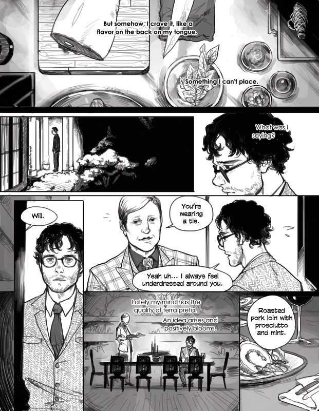 My comic for the Hannibal fanbook Banquet! I drew this ages ago before S2 started,