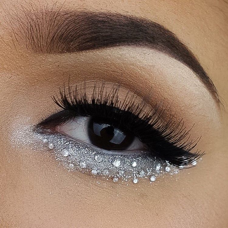 silver glitter eyeshadow tumblr