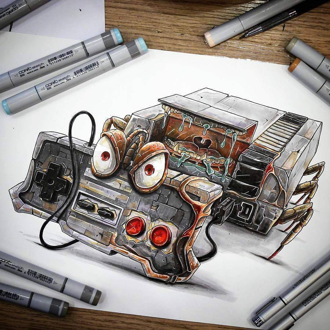 Mindre end pakke Deltage Inked One — Nintendo classic Monster drawing by Tino Copic...