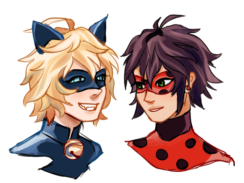 tiercel:sure I could be doing homework right now but I could also draw yuu and mika as ladybug and