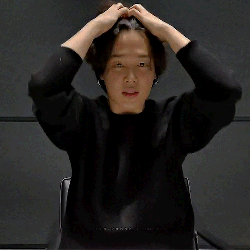 Jimin Pushing His Fluffy Long Hair Back
