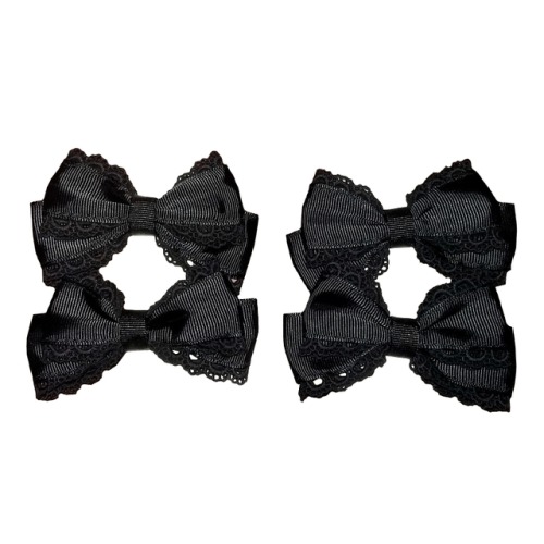 Cute Gothic lolita pairs of hair clips! Available in black x white or all black!