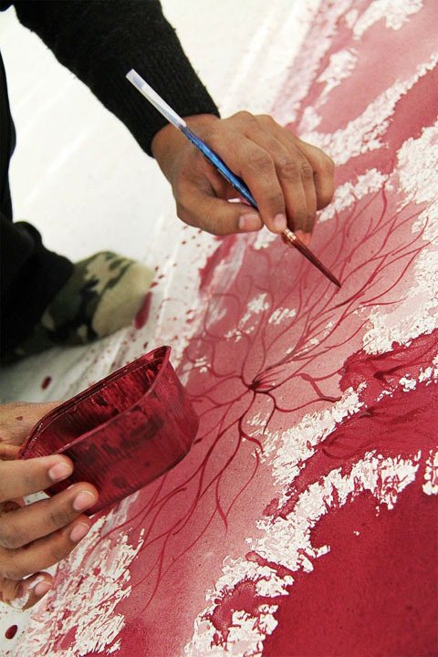 unicorn-meat-is-too-mainstream:   Imran Qureshi  Imran Qureshi (1972 Pakistan) is