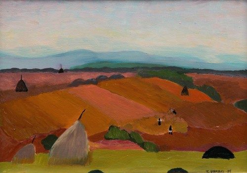 Tarja Unkari (b.1945) - Kolchos Field. 1975. Oil on canvas.