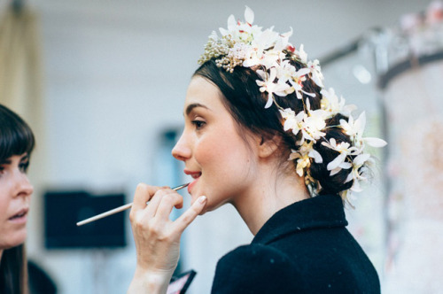 lamorbidezza:Backstage at Reem Acra Bridal Fall 2015  