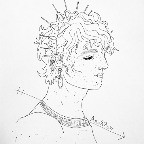 greek mythology inktober 1: an olympian god (i chose apollo!)