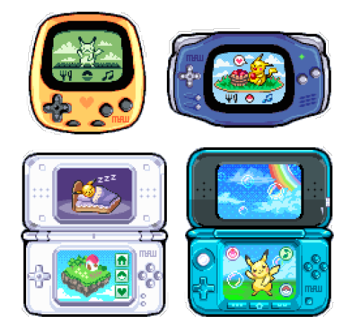 moawko: Pixel Pocket Pikachu sticker designs! Available on my Redbubble!
