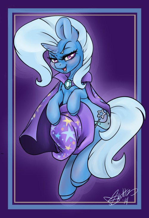 Pony pin-up commission for the-smiling-pony of Trixie! (What’s under the hat Trixie? :O)
