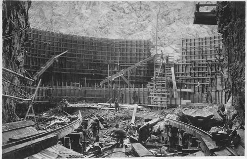 The Hoover Dam under construction. circa 1932